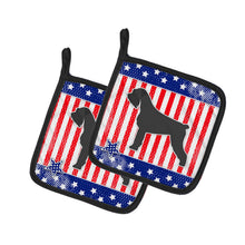Load image into Gallery viewer, USA Patriotic Giant Schnauzer Pot Holders - Set of 2 - Heat-Resistant Kitchen Essentials BB3373PTHD