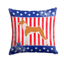 Load image into Gallery viewer, USA Patriotic Basenji Throw Pillow - 14x14 Decorative Pillow – Art for Your Home &amp; Patio BB3374PW1414
