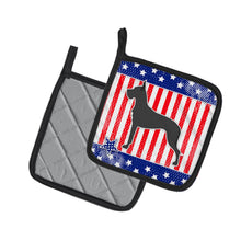 Load image into Gallery viewer, USA Patriotic Great Dane Pot Holders - Set of 2 - Heat-Resistant Kitchen Essentials BB3375PTHD