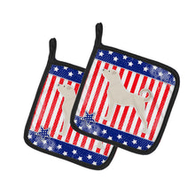 Load image into Gallery viewer, USA Patriotic Anatolian Shepherd Pot Holders - Set of 2 - Heat-Resistant Kitchen Essentials BB3377PTHD