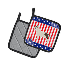 Load image into Gallery viewer, USA Patriotic Bull Terrier Pot Holders - Set of 2 - Heat-Resistant Kitchen Essentials BB3378PTHD