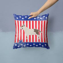 Load image into Gallery viewer, USA Patriotic Bull Terrier Throw Pillow - 14x14 Decorative Pillow – Art for Your Home &amp; Patio BB3378PW1414