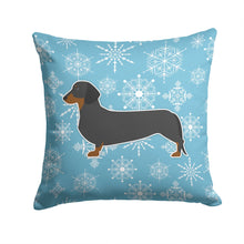 Load image into Gallery viewer, Winter Snowflake Dachshund Throw Pillow - 14x14 Decorative Pillow – Art for Your Home &amp; Patio BB3482PW1414
