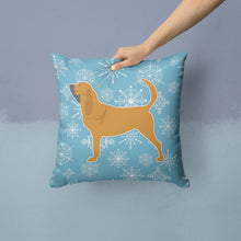Load image into Gallery viewer, Winter Snowflake Bloodhound Throw Pillow - 14x14 Decorative Pillow – Art for Your Home &amp; Patio BB3484PW1414