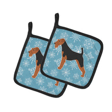 Load image into Gallery viewer, Winter Snowflake Welsh Terrier Pot Holders - Set of 2 - Heat-Resistant Kitchen Essentials BB3485PTHD