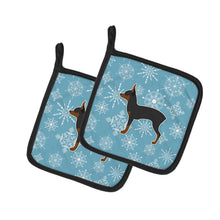 Load image into Gallery viewer, Winter Snowflake Toy Fox Terrier Pot Holders - Set of 2 - Heat-Resistant Kitchen Essentials BB3487PTHD