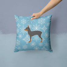 Load image into Gallery viewer, Winter Snowflake Toy Fox Terrier Throw Pillow - 14x14 Decorative Pillow – Art for Your Home &amp; Patio BB3487PW1414