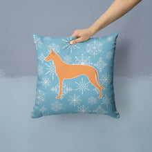 Load image into Gallery viewer, Winter Snowflake Pharaoh Hound Throw Pillow - 14x14 Decorative Pillow – Art for Your Home &amp; Patio BB3488PW1414