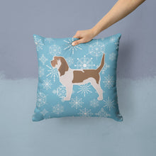 Load image into Gallery viewer, Winter Snowflake Grand Basset Griffon Vendeen Throw Pillow - 14x14 Decorative Pillow – Art for Your Home &amp; Patio BB3490PW1414