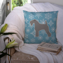 Load image into Gallery viewer, Winter Snowflake Kerry Blue Terrier Throw Pillow - 14x14 Decorative Pillow – Art for Your Home &amp; Patio BB3492PW1414