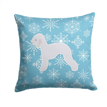 Load image into Gallery viewer, Winter Snowflake Bedlington Terrier Throw Pillow - 14x14 Decorative Pillow – Art for Your Home &amp; Patio BB3494PW1414