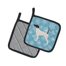 Load image into Gallery viewer, Winter Snowflake English Pointer Pot Holders - Set of 2 - Heat-Resistant Kitchen Essentials BB3495PTHD