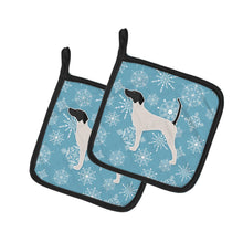 Load image into Gallery viewer, Winter Snowflake English Pointer Pot Holders - Set of 2 - Heat-Resistant Kitchen Essentials BB3495PTHD