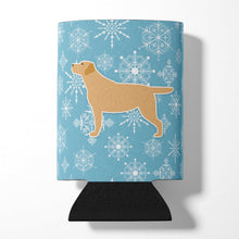Load image into Gallery viewer, Winter Snowflake Yellow Labrador Retriever Can or Bottle Hugger BB3497CC