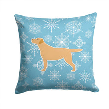 Load image into Gallery viewer, Winter Snowflake Yellow Labrador Retriever Throw Pillow - 14x14 Decorative Pillow – Art for Your Home &amp; Patio BB3497PW1414