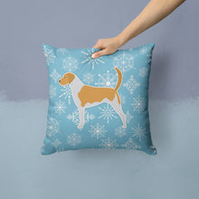 Load image into Gallery viewer, Winter Snowflake American Foxhound Throw Pillow - 14x14 Decorative Pillow – Art for Your Home &amp; Patio BB3498PW1414