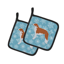 Load image into Gallery viewer, Winter Snowflake Borzoi Russian Greyhound Pot Holders - Set of 2 - Heat-Resistant Kitchen Essentials BB3499PTHD
