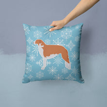 Load image into Gallery viewer, Winter Snowflake Borzoi Russian Greyhound Throw Pillow - 14x14 Decorative Pillow – Art for Your Home &amp; Patio BB3499PW1414