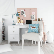 Load image into Gallery viewer, Winter Snowflake Welsh Springer Spaniel Throw Pillow - 14x14 Decorative Pillow – Art for Your Home &amp; Patio BB3500PW1414