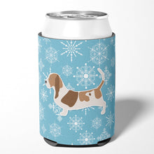 Load image into Gallery viewer, Winter Snowflake Basset Hound Can or Bottle Hugger BB3502CC
