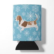 Load image into Gallery viewer, Winter Snowflake Basset Hound Can or Bottle Hugger BB3502CC