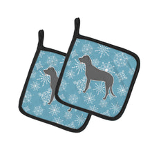Load image into Gallery viewer, Winter Snowflake Irish Wolfhound Pot Holders - Set of 2 - Heat-Resistant Kitchen Essentials BB3503PTHD