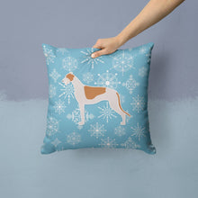 Load image into Gallery viewer, Winter Snowflake Greyhound Throw Pillow - 14x14 Decorative Pillow – Art for Your Home &amp; Patio BB3505PW1414