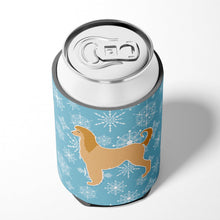 Load image into Gallery viewer, Winter Snowflake Afghan Hound Can or Bottle Hugger BB3506CC
