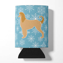 Load image into Gallery viewer, Winter Snowflake Afghan Hound Can or Bottle Hugger BB3506CC