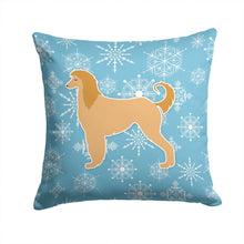 Load image into Gallery viewer, Winter Snowflake Afghan Hound Throw Pillow - 14x14 Decorative Pillow – Art for Your Home &amp; Patio BB3506PW1414