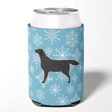 Load image into Gallery viewer, Winter Snowflake Black Labrador Retriever Can or Bottle Hugger BB3508CC