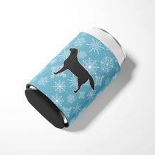 Load image into Gallery viewer, Winter Snowflake Black Labrador Retriever Can or Bottle Hugger BB3508CC