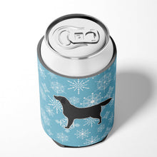 Load image into Gallery viewer, Winter Snowflake Black Labrador Retriever Can or Bottle Hugger BB3508CC