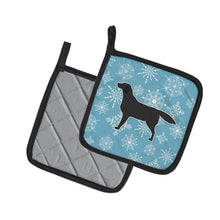 Load image into Gallery viewer, Winter Snowflake Black Labrador Retriever Pot Holders - Set of 2 - Heat-Resistant Kitchen Essentials BB3508PTHD
