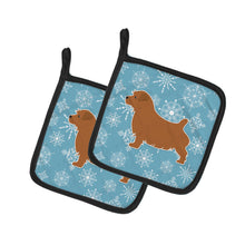 Load image into Gallery viewer, Winter Snowflake Norfolk Terrier Pot Holders - Set of 2 - Heat-Resistant Kitchen Essentials BB3509PTHD