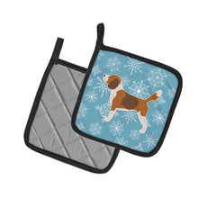 Load image into Gallery viewer, Winter Snowflake Beagle Pot Holders - Set of 2 - Heat-Resistant Kitchen Essentials BB3510PTHD