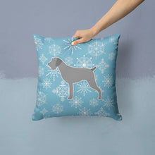 Load image into Gallery viewer, Winter Snowflake German Wirehaired Pointer Throw Pillow - 14x14 Decorative Pillow – Art for Your Home &amp; Patio BB3511PW1414