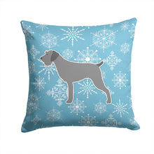 Load image into Gallery viewer, Winter Snowflake German Wirehaired Pointer Throw Pillow - 14x14 Decorative Pillow – Art for Your Home &amp; Patio BB3511PW1414