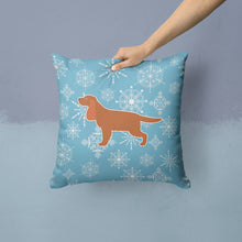Load image into Gallery viewer, Winter Snowflake English Cocker Spaniel Throw Pillow - 14x14 Decorative Pillow – Art for Your Home &amp; Patio BB3512PW1414