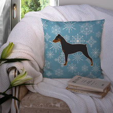 Load image into Gallery viewer, Winter Snowflake German Pinscher Throw Pillow - 14x14 Decorative Pillow – Art for Your Home &amp; Patio BB3513PW1414