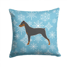 Load image into Gallery viewer, Winter Snowflake German Pinscher Throw Pillow - 14x14 Decorative Pillow – Art for Your Home &amp; Patio BB3513PW1414