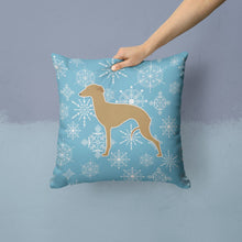 Load image into Gallery viewer, Winter Snowflake Italian Greyhound Throw Pillow - 14x14 Decorative Pillow – Art for Your Home &amp; Patio BB3514PW1414