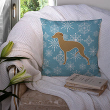Load image into Gallery viewer, Winter Snowflake Italian Greyhound Throw Pillow - 14x14 Decorative Pillow – Art for Your Home &amp; Patio BB3514PW1414