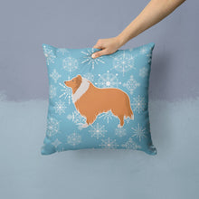 Load image into Gallery viewer, Winter Snowflake Collie Throw Pillow - 14x14 Decorative Pillow – Art for Your Home &amp; Patio BB3516PW1414