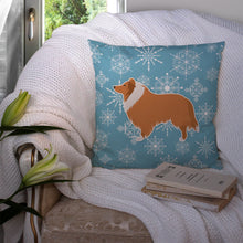 Load image into Gallery viewer, Winter Snowflake Collie Throw Pillow - 14x14 Decorative Pillow – Art for Your Home &amp; Patio BB3516PW1414