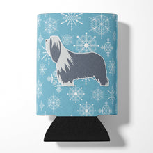 Load image into Gallery viewer, Winter Snowflake Bearded Collie Can or Bottle Hugger BB3517CC