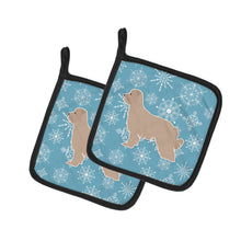 Load image into Gallery viewer, Winter Snowflake Pyrenean Shepherd Pot Holders - Set of 2 - Heat-Resistant Kitchen Essentials BB3518PTHD