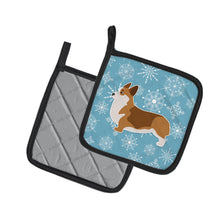 Load image into Gallery viewer, Winter Snowflake Corgi Pot Holders - Set of 2 - Heat-Resistant Kitchen Essentials BB3520PTHD