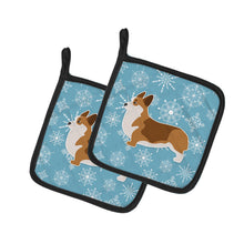 Load image into Gallery viewer, Winter Snowflake Corgi Pot Holders - Set of 2 - Heat-Resistant Kitchen Essentials BB3520PTHD
