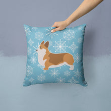 Load image into Gallery viewer, Winter Snowflake Corgi Throw Pillow - 14x14 Decorative Pillow – Art for Your Home &amp; Patio BB3520PW1414
